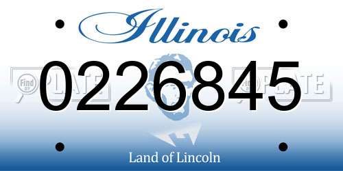 0226845 Illinois License Plate