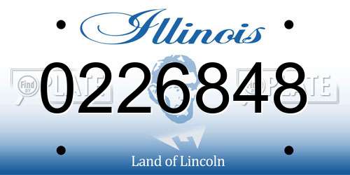 0226848 Illinois License Plate