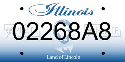 02268A8 Illinois License Plate