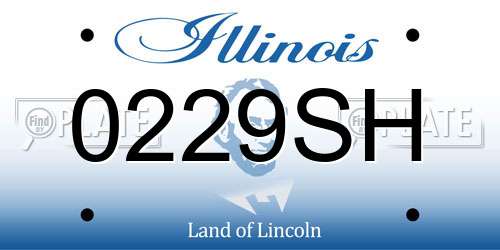 0229SH Illinois License Plate