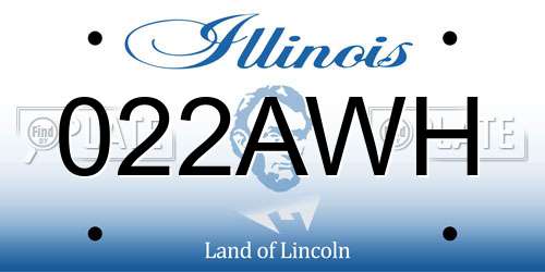 022AWH Illinois License Plate