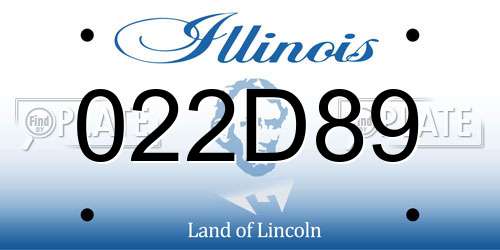 022D89 Illinois License Plate