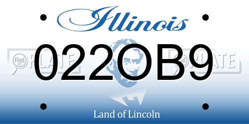 022OB9 Illinois License Plate