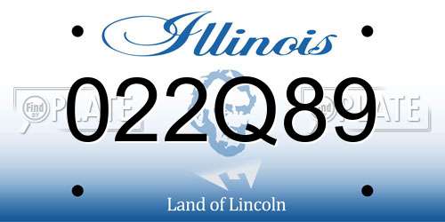 022Q89 Illinois License Plate