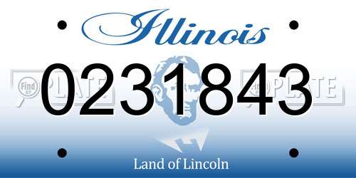 0231843 Illinois License Plate