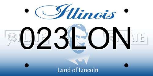 023LON Illinois License Plate