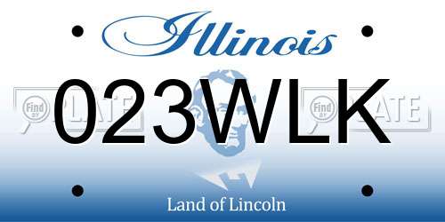 023WLK Illinois License Plate