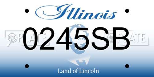 0245SB Illinois License Plate