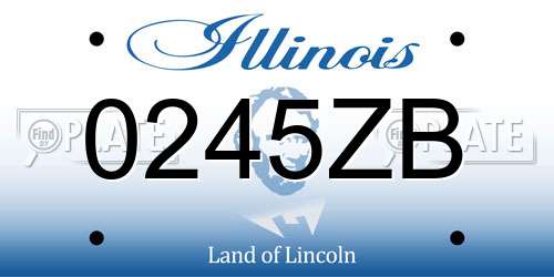 0245ZB Illinois License Plate