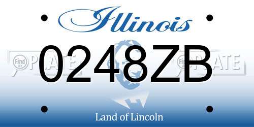 0248ZB Illinois License Plate
