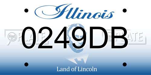 0249DB Illinois License Plate