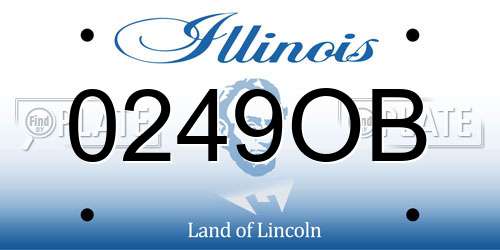 0249OB Illinois License Plate