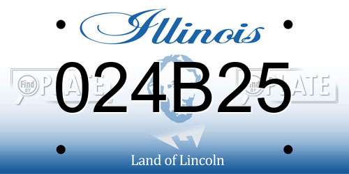 024B25 Illinois License Plate