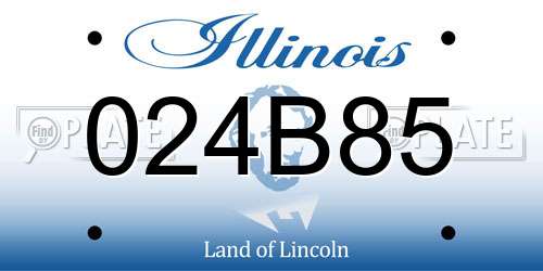 024B85 Illinois License Plate