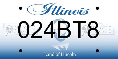 024BT8 Illinois License Plate