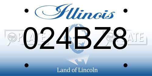 024BZ8 Illinois License Plate
