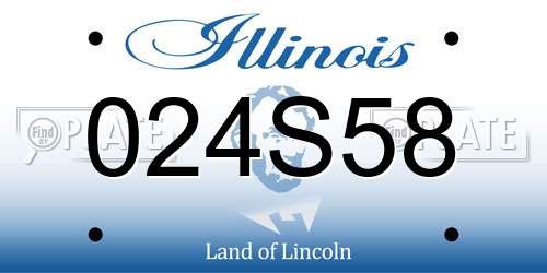 024S58 Illinois License Plate