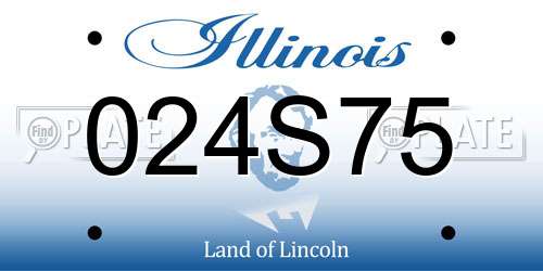 024S75 Illinois License Plate