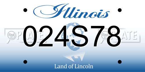 024S78 Illinois License Plate