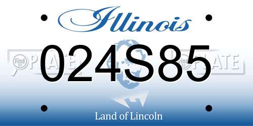 024S85 Illinois License Plate