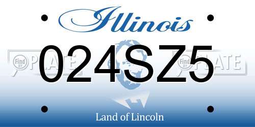 024SZ5 Illinois License Plate