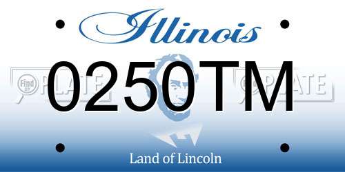 0250TM Illinois License Plate