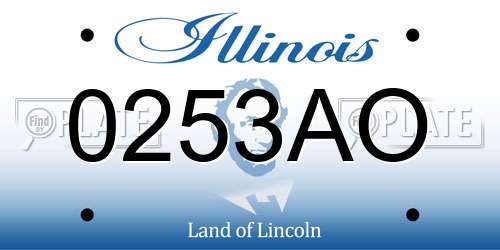 0253AO Illinois License Plate