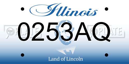 0253AQ Illinois License Plate