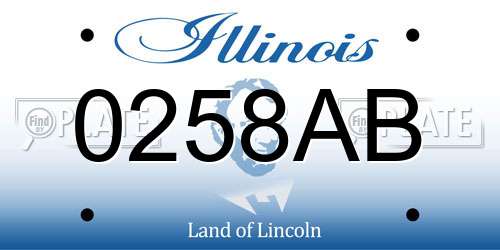 0258AB Illinois License Plate