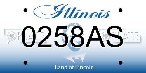 0258AS Illinois License Plate