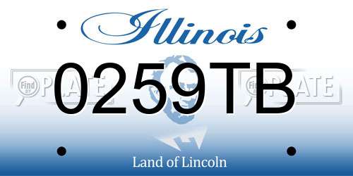 0259TB Illinois License Plate