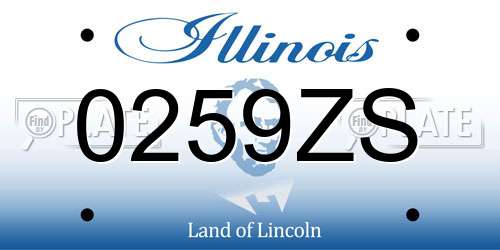 0259ZS Illinois License Plate