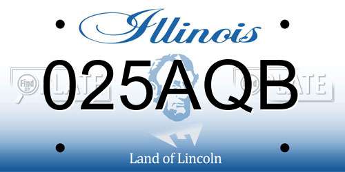 025AQB Illinois License Plate