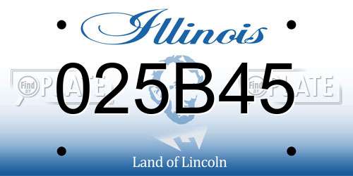 025B45 Illinois License Plate