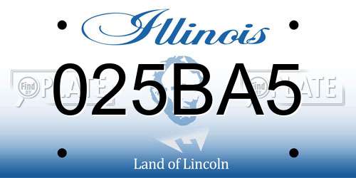 025BA5 Illinois License Plate