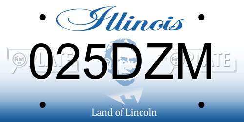 025DZM Illinois License Plate