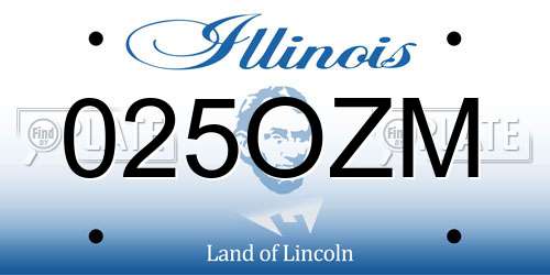 025OZM Illinois License Plate