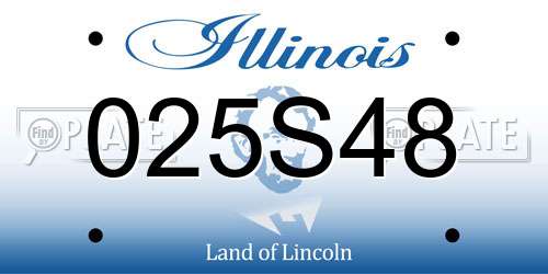 025S48 Illinois License Plate