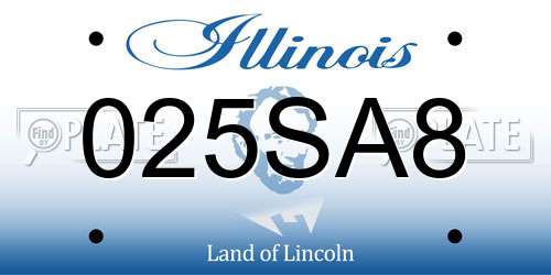025SA8 Illinois License Plate