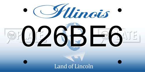 026BE6 Illinois License Plate