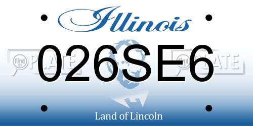 026SE6 Illinois License Plate
