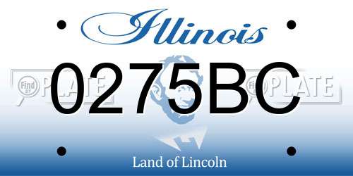 0275BC Illinois License Plate