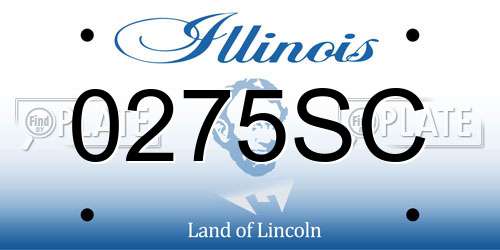 0275SC Illinois License Plate
