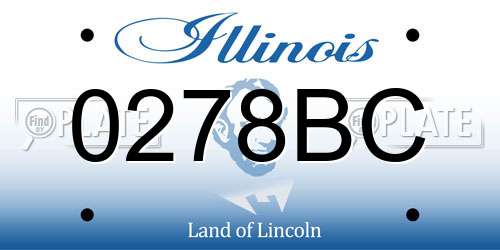 0278BC Illinois License Plate