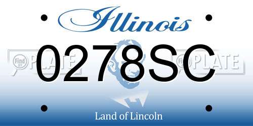 0278SC Illinois License Plate