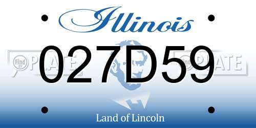 027D59 Illinois License Plate