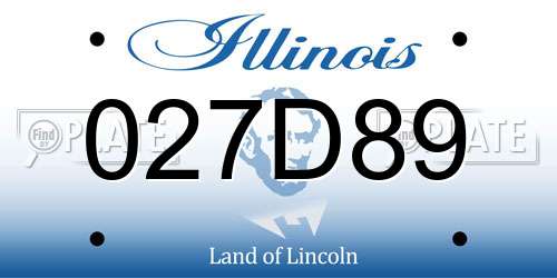 027D89 Illinois License Plate