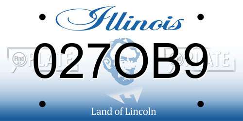 027OB9 Illinois License Plate