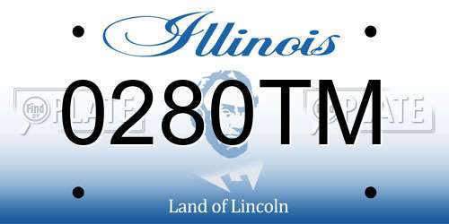 0280TM Illinois License Plate