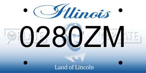 0280ZM Illinois License Plate